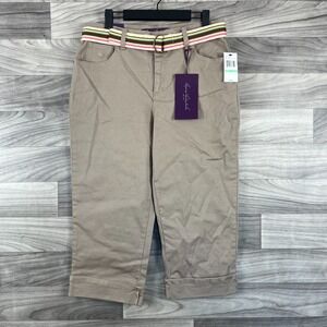 Gloria Vanderbilt Amanda Capri Jeans Women's 8 Beige Denim Classic Fit Cuffed‎